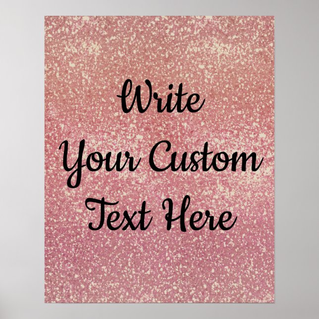 Party Fotoprop Rosa Guld födelsedag Poster (Framsidan)