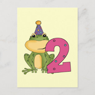 Party Frog 2:a födelsedag T-shirts och gåvor Inbjudan Vykort