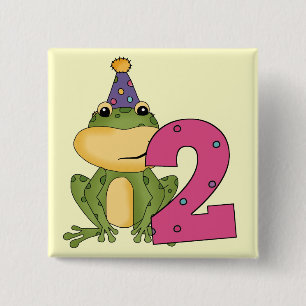 Party Frog 2:a födelsedag T-shirts och gåvor Knapp