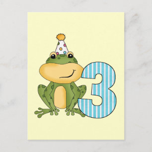 Party Frog 3:e födelsedag T-shirts och gåvor Inbjudan Vykort