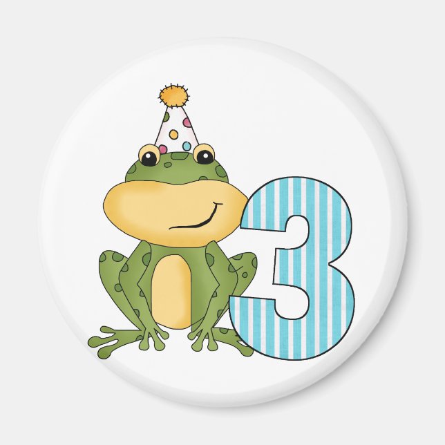 Party Frog 3:e födelsedag T-shirts och gåvor Magnet (Framsidan)