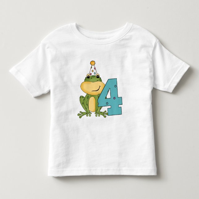 Party Frog 4e födelsedagen T-shirts och presenter (Framsida)