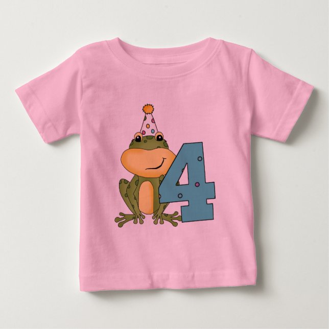 Party Frog 4e födelsedagen T-shirts och presenter (Framsida)