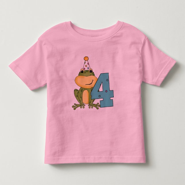 Party Frog 4e födelsedagen T-shirts och presenter (Framsida)