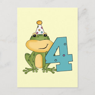 Party Frog 4e födelsedagen T-shirts och presenter Inbjudan Vykort