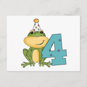 Party Frog 4e födelsedagen T-shirts och presenter Inbjudan Vykort