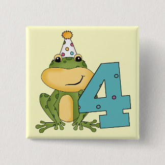 Party Frog 4e födelsedagen T-shirts och presenter Knapp