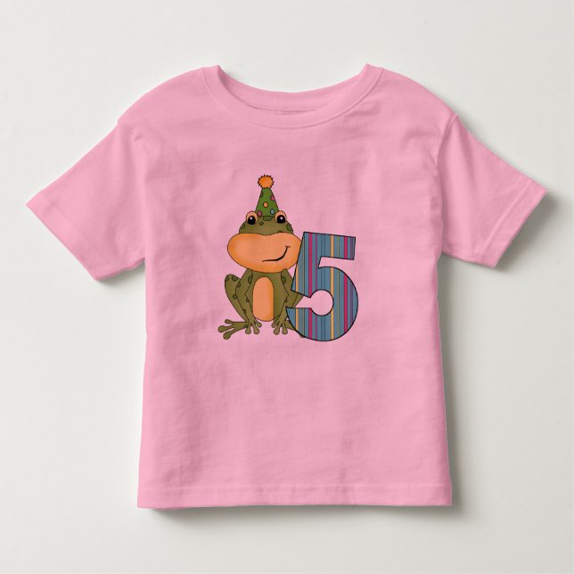 Party Frog 5:e födelsedag T-shirts och gåvor (Framsida)