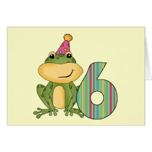 Party Frog 6e Birthday T-shirts and Gifts Hälsningskort