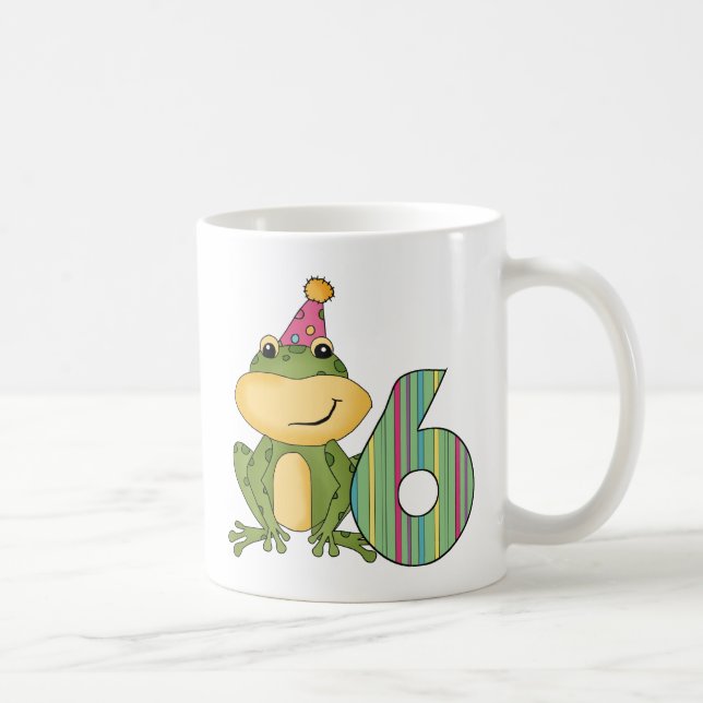 Party Frog 6e Birthday T-shirts and Gifts Kaffemugg (Höger)