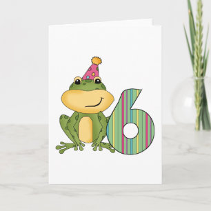 Party Frog 6e Birthday T-shirts and Gifts Kort