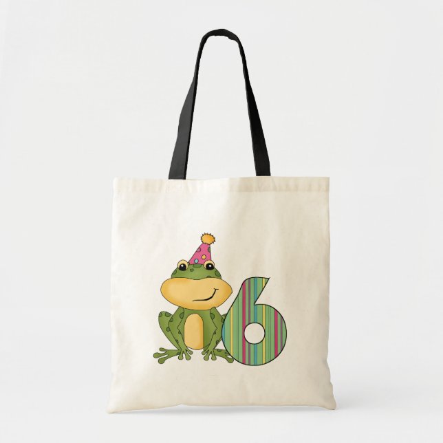 Party Frog 6e Birthday T-shirts and Gifts Tygkasse (Framsidan)