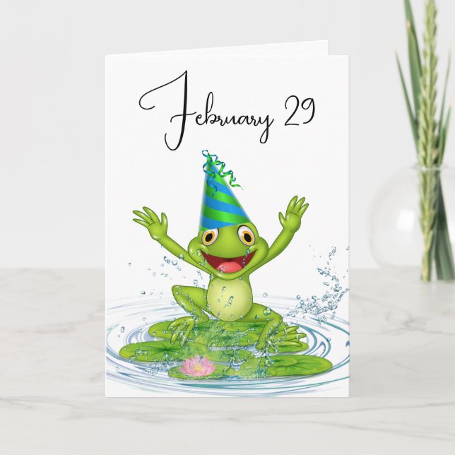 Party Frog for Leap Year Birthday Kort (Framsida)