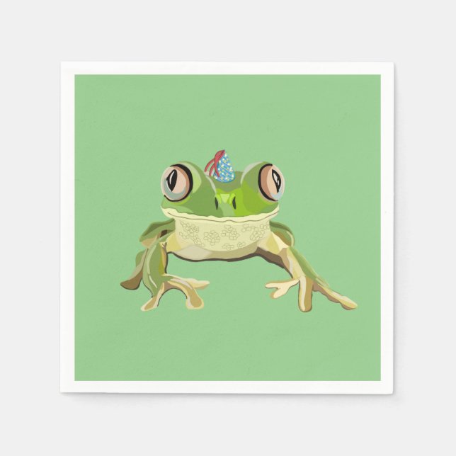 Party Frog Napkins Pappersservett (Framsidan)