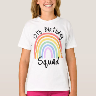 Party, Fully Anpassade, Rainbow Birthday Squad T Shirt