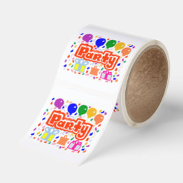 Party Fyrkantigt Klistermärke