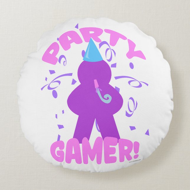 Party Gamer Roligt: Spelets nattglädje Rund Kudde (Framsidan)