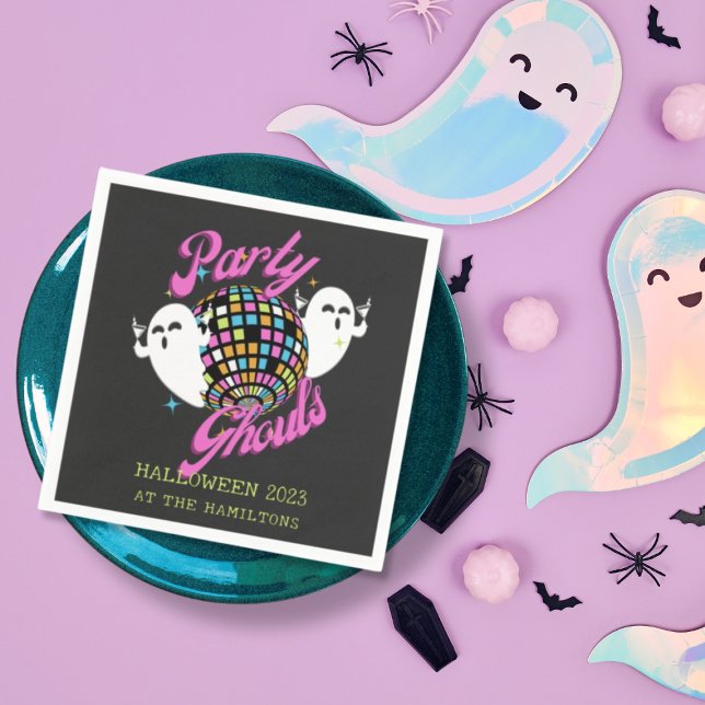 Party Ghouls Retro Halloween Spöken Pappersservett (Skapare uppladdad)