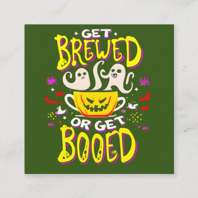 Party Gift för den berömda Halloween-kaffedådaren Fyrkantigt Visitkort (Framsida)