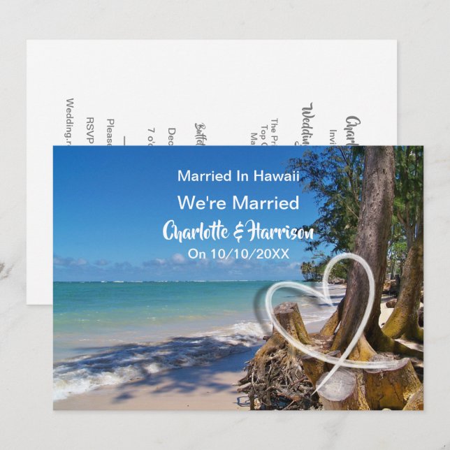 Party gift i Hawaii efter bröllop Inbjudningar (Fram/baksida)