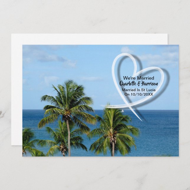 Party gift i St Lucia efter bröllop Inbjudningar (Fram/baksida)
