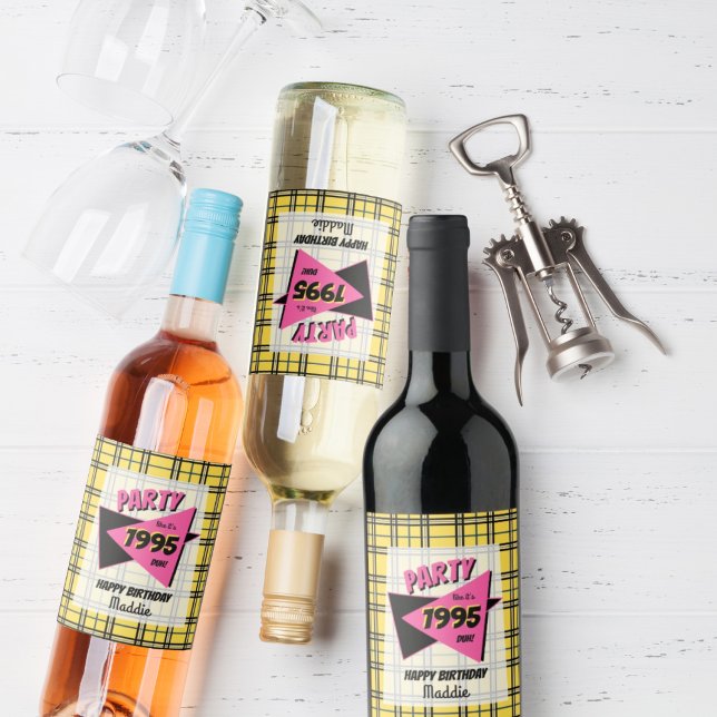 Party gillar att det är 1900-talets gult födelseda vinflaska etikett (Skapare uppladdad)