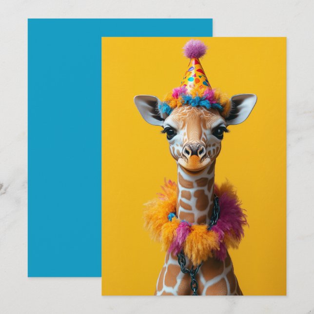 Party Giraffe Extravaganza Inbjudningar (Fram/baksida)