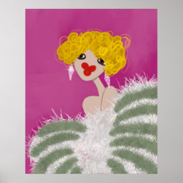 Party Girl Dansar Rosa Glam Fashion Art Poster
