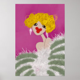 Party Girl Dansar Rosa Glam Fashion Art Poster