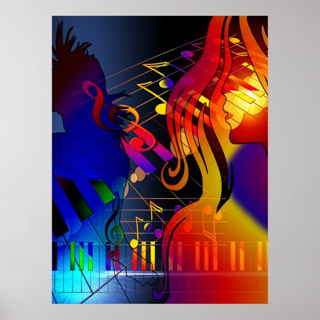 Party Girl with Music Blacklight Poster (Framsidan)