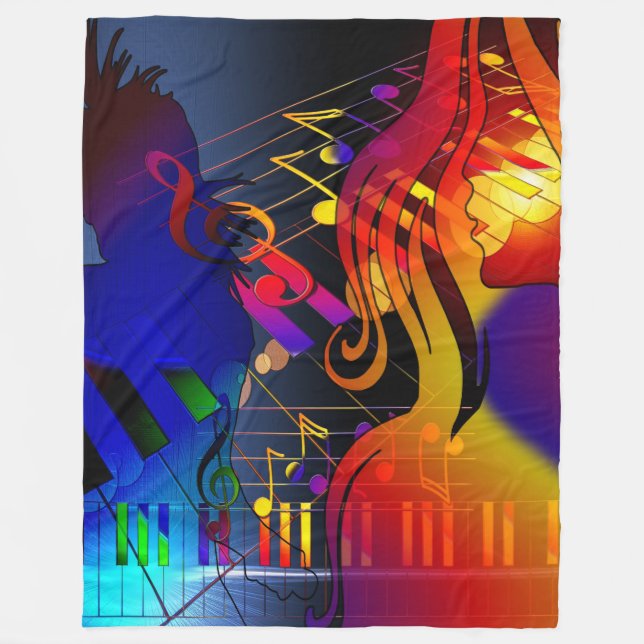 Party Girl with Music Fleece Blanket (Framsidan)