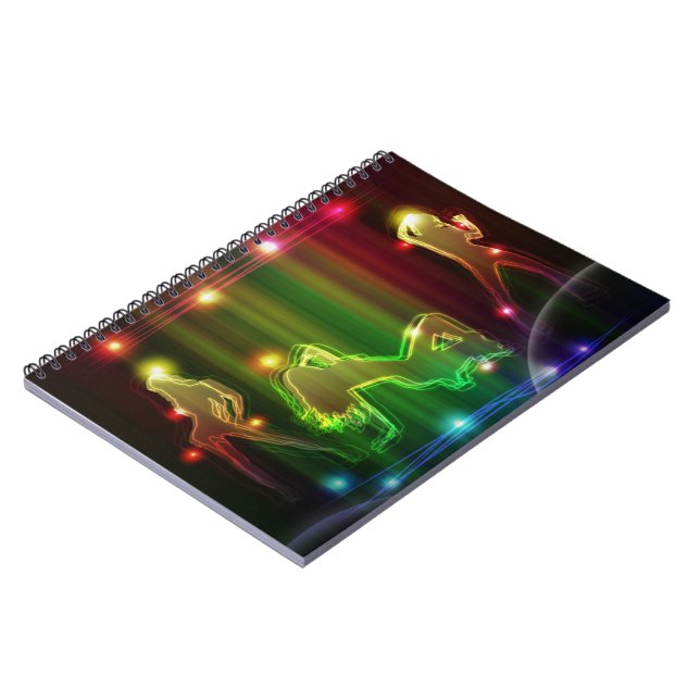 Party Girls Modern Trendig Neon Ljus Anteckningsbok (Vänstra Sidan)