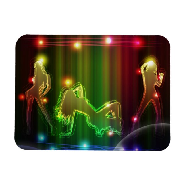 Party Girls Modern Trendig Neon Ljus Magnet (Horisontell)