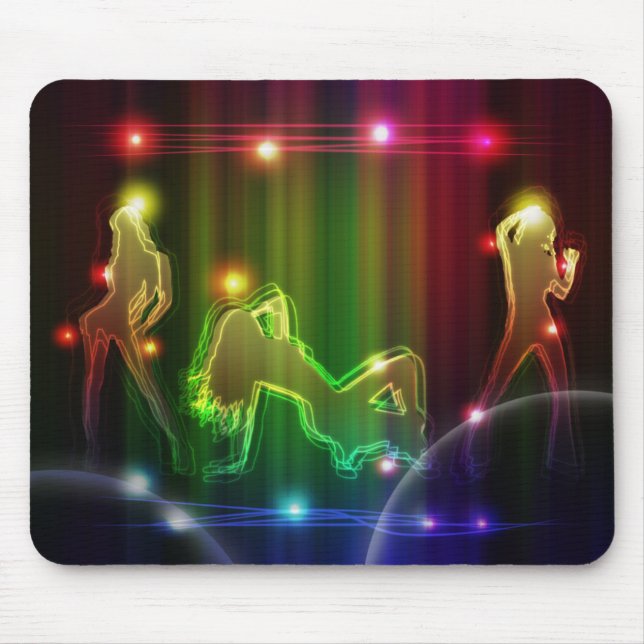 Party Girls Modern Trendig Neon Ljus Musmatta (Framsidan)