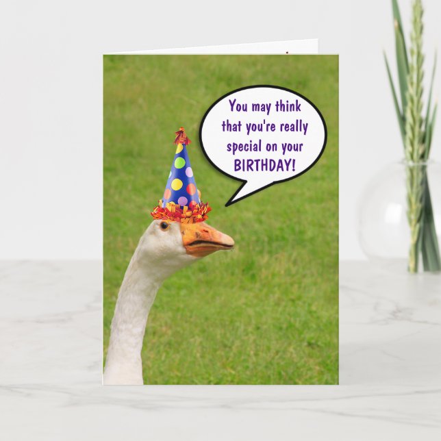 Party Goose Compliment Birthday Card Kort (Framsida)