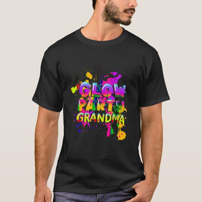 Party Grandma Paint Splatter Effect 80s Costume T Shirt (Framsida)