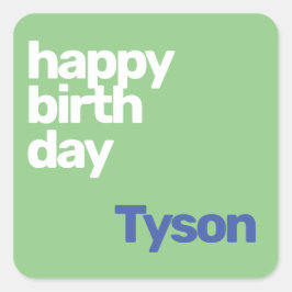 party grattis på födelsedagen: minsta grönt för li fyrkantigt klistermärke