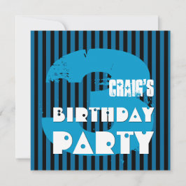 Party Grunge och Rand Z03P, 3:e födelsedagen Inbjudningar