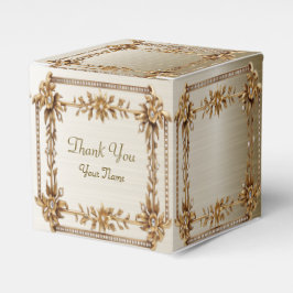 Party Guld Ornate Rectangle Dimond Flowers Shiny Presentaskar