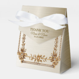 Party Guld Ornate Rectangle Dimond Flowers Shiny Presentaskar