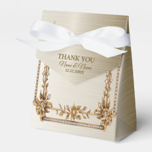 Party Guld Ornate Rectangle Dimond Flowers Shiny Presentaskar
