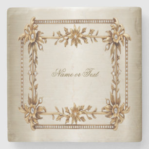 Party Guld Ornate Rectangle Dimond Flowers Shiny Stenunderlägg