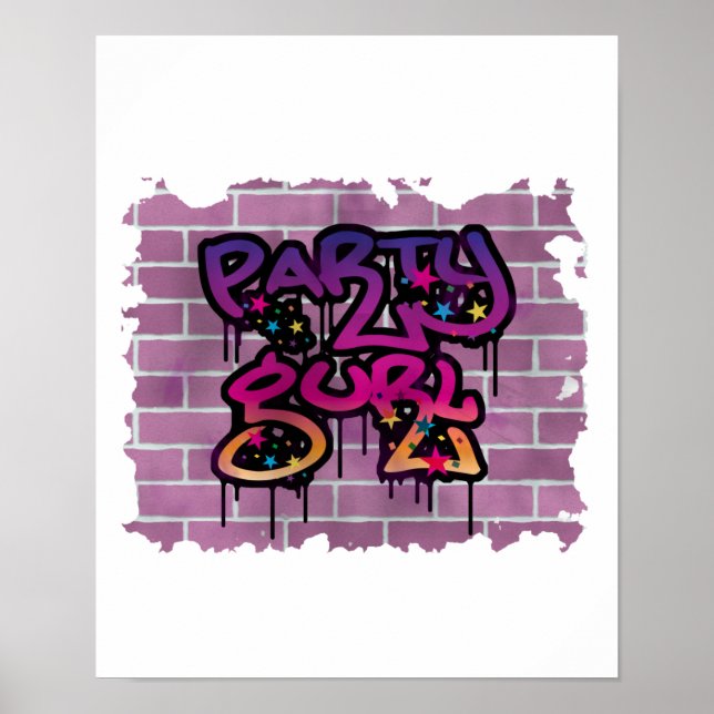 party gurl (flicka) graffiti design poster (Framsidan)