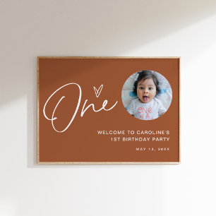 PARTY hälsning på SIENNA Baby 1:a födelsedagen Poster