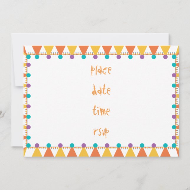 party hat inbjudningar (Baksida)