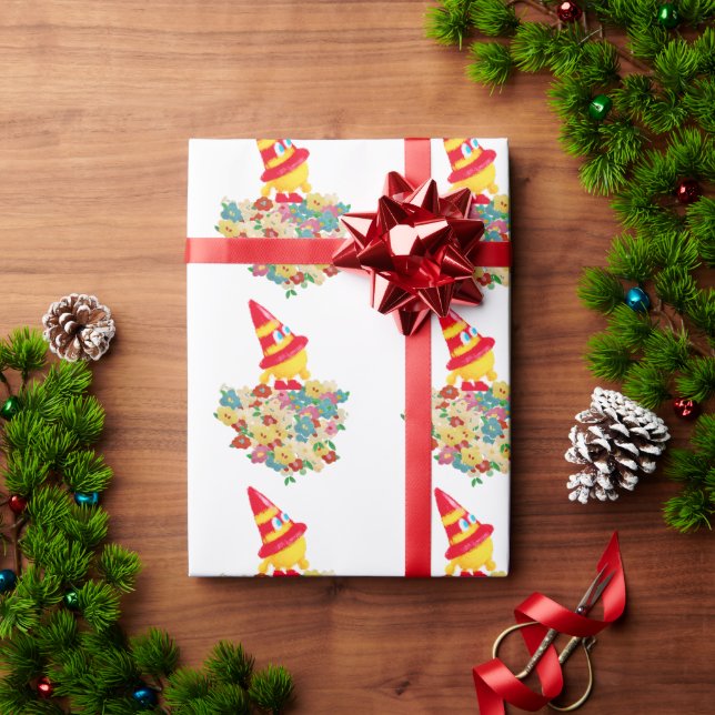 Party Hat Monster in the Garden Presentpapper (Julgåva)