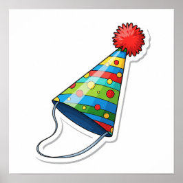 Party Hat Sticker Poster