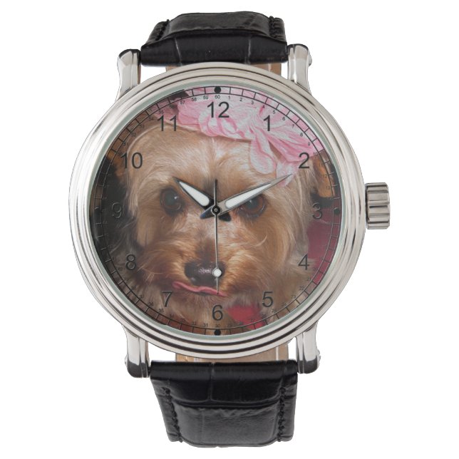 Party Hat Yorkie Armbandsur (Framsida)