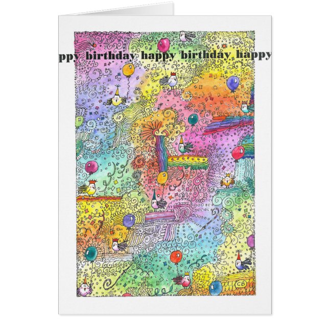 "Party Hats"-födelsedagskort Hälsningskort (Framsidan)