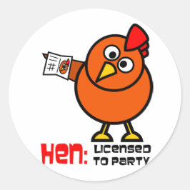 Party Hen Runt Klistermärke